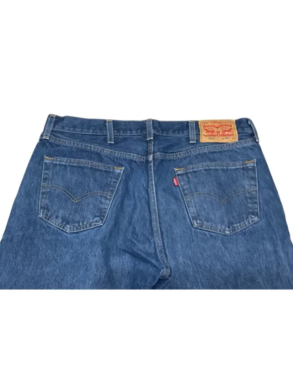 Levi's 501 Button Fly Straight Leg Jeans W38 L40 Medium Wash Denim Mens